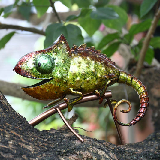 Iron Chameleon Sculpture