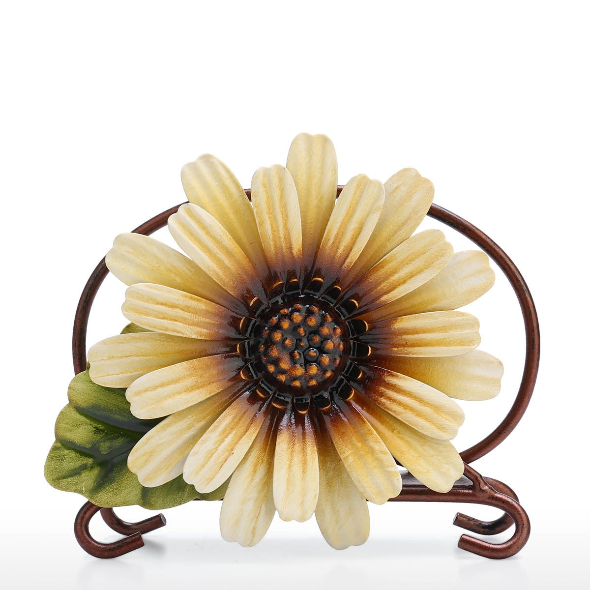 Metal sunflower napkin holder