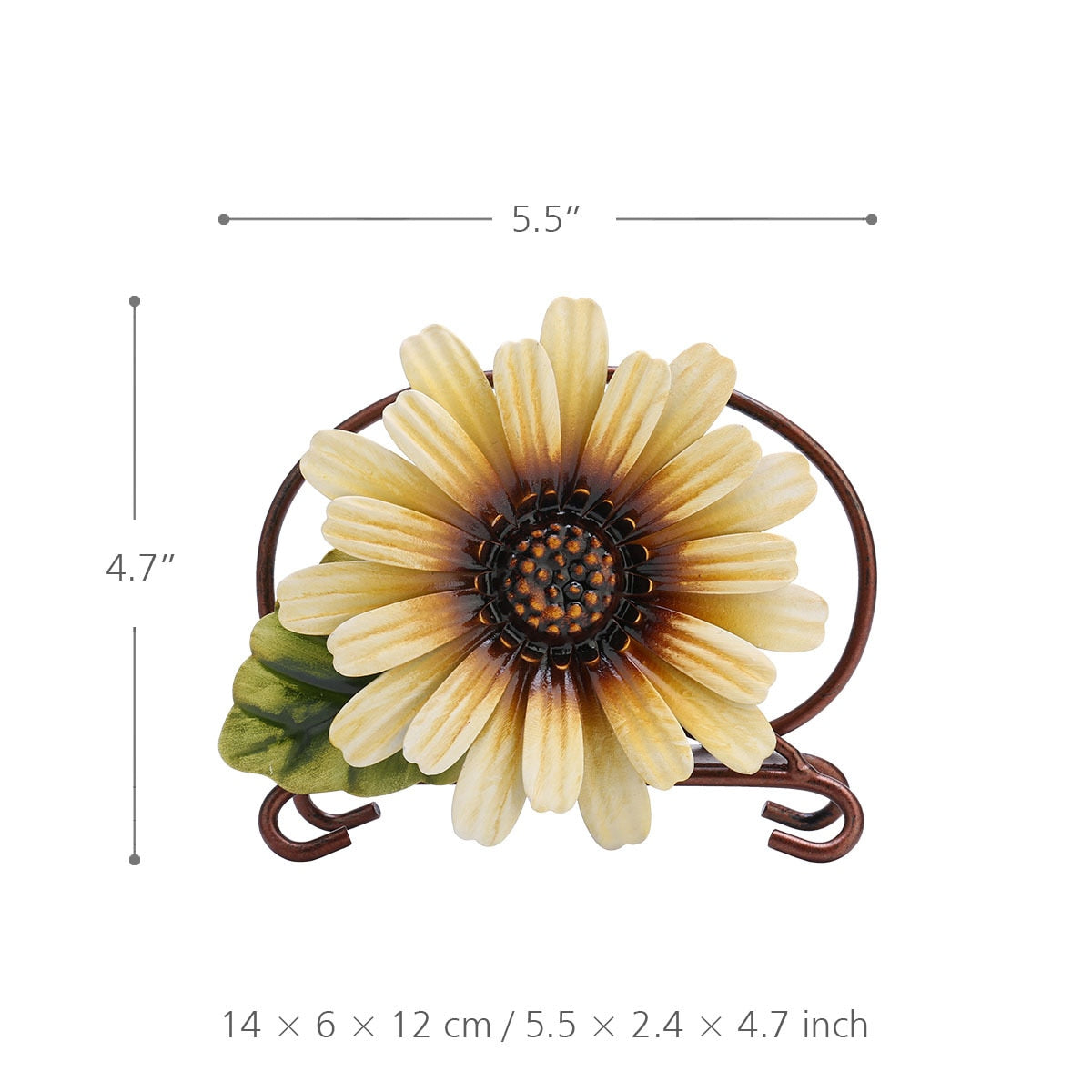 Metal sunflower napkin holder