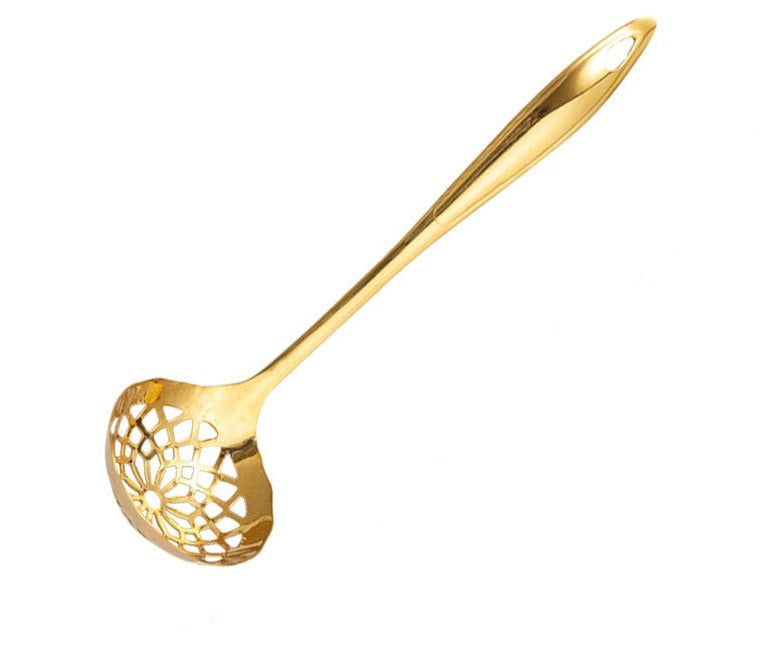 Serving spoon/ slotted ladle, gold