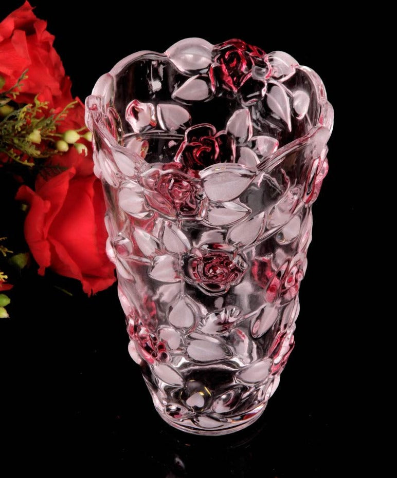 Crystal rose vase